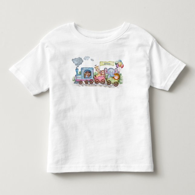 Camiseta Infantil Cor da água do comboio (Frente)