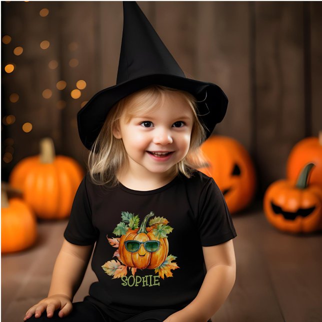 Camiseta Infantil Cor de Água - Laranja Pumpkin Doces Halloween (Criador carregado)
