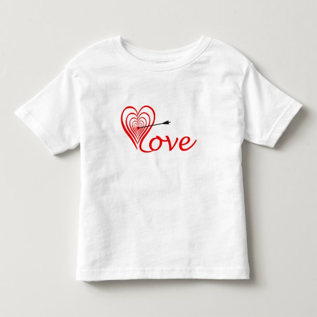 Camiseta Infantil Coração amor alvo com seta (Frente)