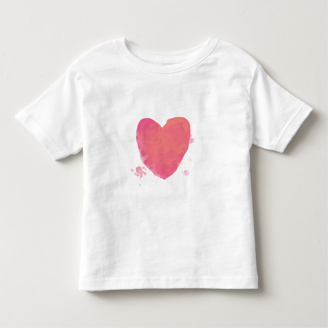 Camiseta Infantil Coração Coração Rosa (Frente)