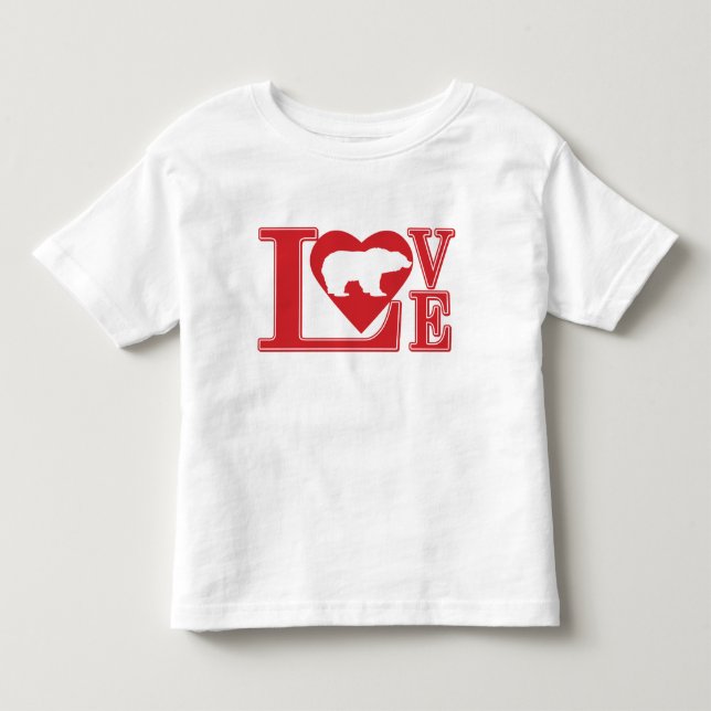 Camiseta Infantil Coração de Amor Urso (Frente)