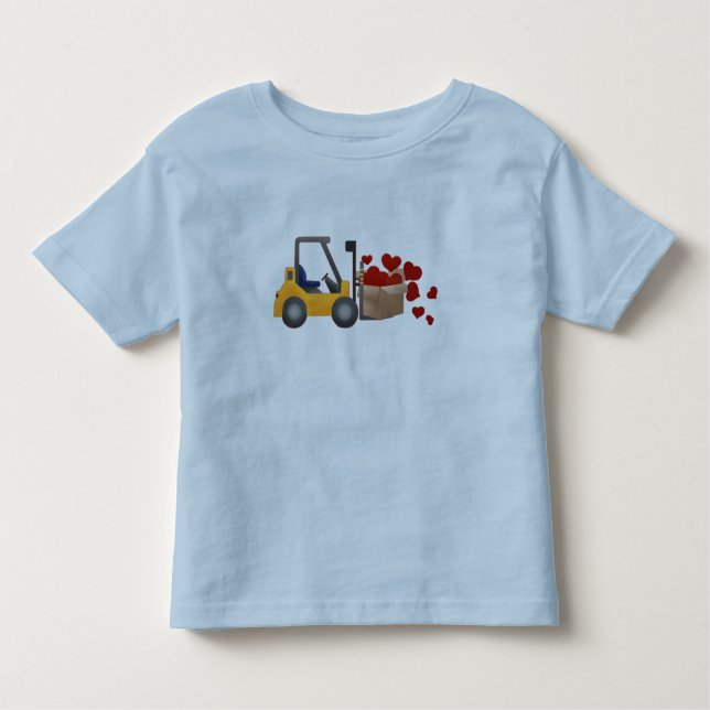 Camiseta Infantil Coração de Empilhação de Construção do Dia Valenti (Frente)