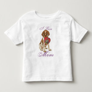 Camiseta Infantil Coração de Ponteiro Alemão Curto Mãe