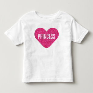 Camiseta Infantil Coração de Princesa Brilho Rosa