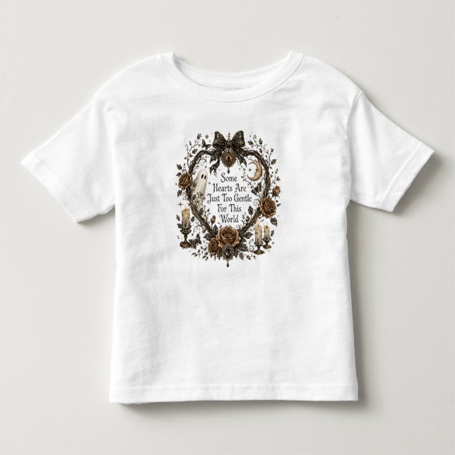 Camiseta Infantil Coração Gótico Vintage (Frente)