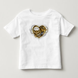Camiseta Infantil Coração Steampunk com Manômetro
