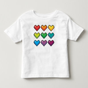 Camiseta Infantil Corações Arco-Íris Cheias - Camisa-T Novidade
