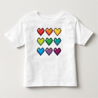 Camiseta Infantil Corações Arco-Íris Cheias - Camisa-T Novidade