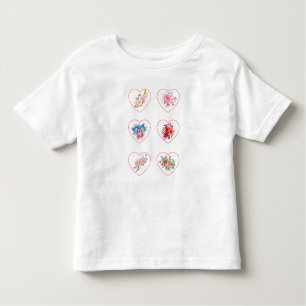 Camiseta Infantil Corações com flores