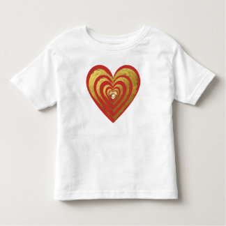 Camiseta Infantil Corações cromados arte metálica