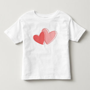 Camiseta Infantil Corações vermelhos