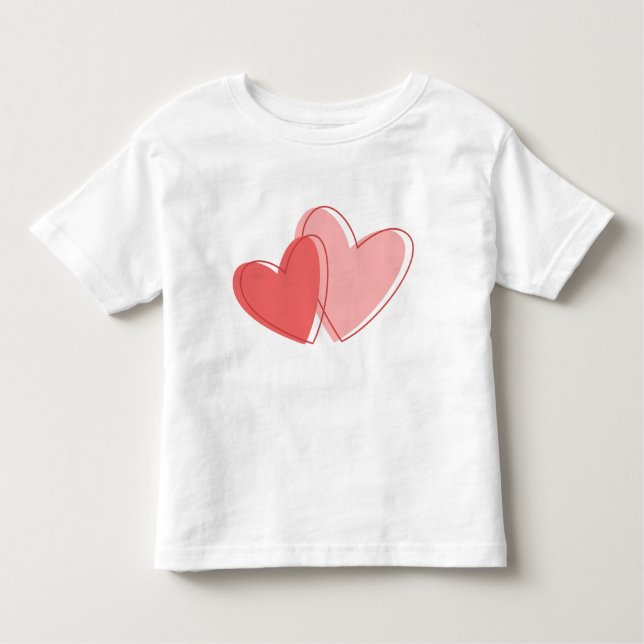 Camiseta Infantil Corações vermelhos (Frente)