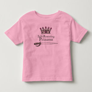 Camiseta Infantil Corajoso, Espada, Autossalvadora, Princesa, Femini