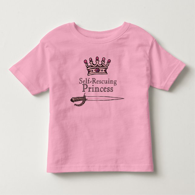 Camiseta Infantil Corajoso, Espada, Autossalvadora, Princesa, Femini (Frente)