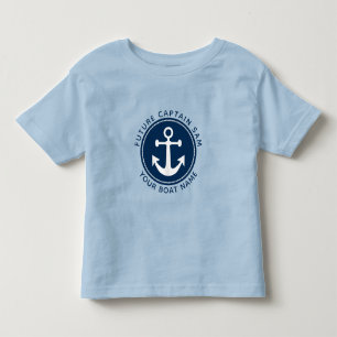 Camiseta Infantil Corda de Âncora Náutica Divertida Nome de Barco do