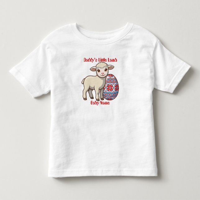 Camiseta Infantil Cordeiro de Páscoa Brilhante em  (Frente)