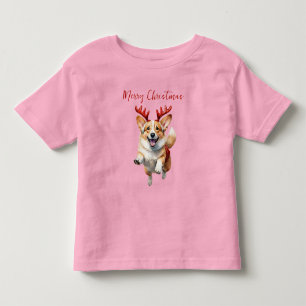 Camiseta Infantil Corgi de Natal com Rebeldes