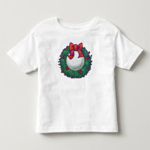 Camiseta Infantil Coroa de Natal de Bolas de Golfe