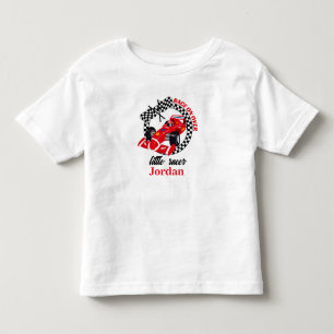 Camiseta Infantil Corra Sobre o Carro de Corrida Vermelho Aniversári
