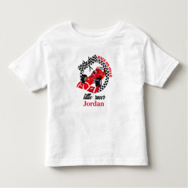 Camiseta Infantil Corra Sobre o Carro Vermelho Corrida de Aniversári