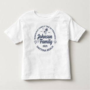 Camiseta Infantil Correspondência de Grupo de Férias de Praia da Fam