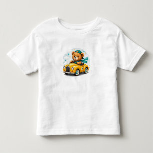 Camiseta Infantil Corrida de Carro do Ursinho de Pelúcia Fofo para C
