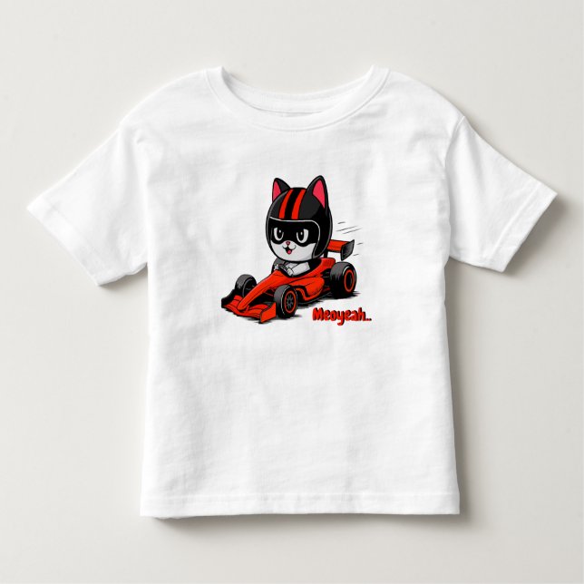 Camiseta Infantil Corrida de carros de gato (Frente)