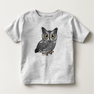 Camiseta Infantil Coruja de Screech oriental (fase cinzenta)