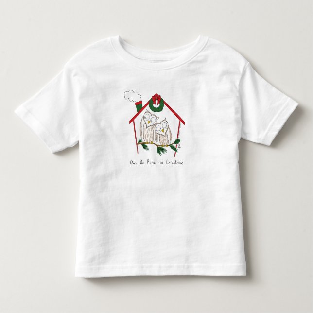 Camiseta Infantil Coruja Natal Cute Kids (Frente)