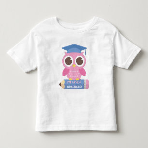 Camiseta Infantil Coruja Rosa Fofa Em Lápis, Graduado Pré K