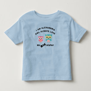 Camiseta Infantil Coruja Sempre Ama Minha Irmã Maior