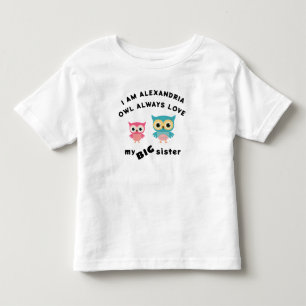 Camiseta Infantil Coruja Sempre Ama Minha Irmã Maior