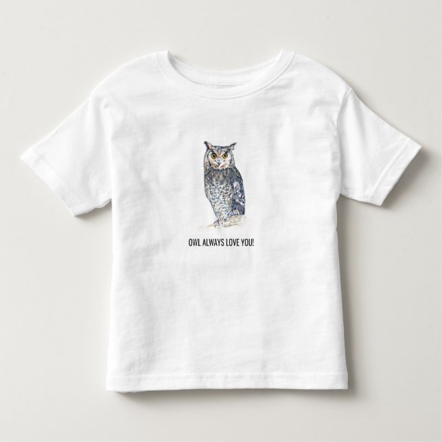 Camiseta Infantil Coruja Sempre Te Ama T-Shirt (Frente)