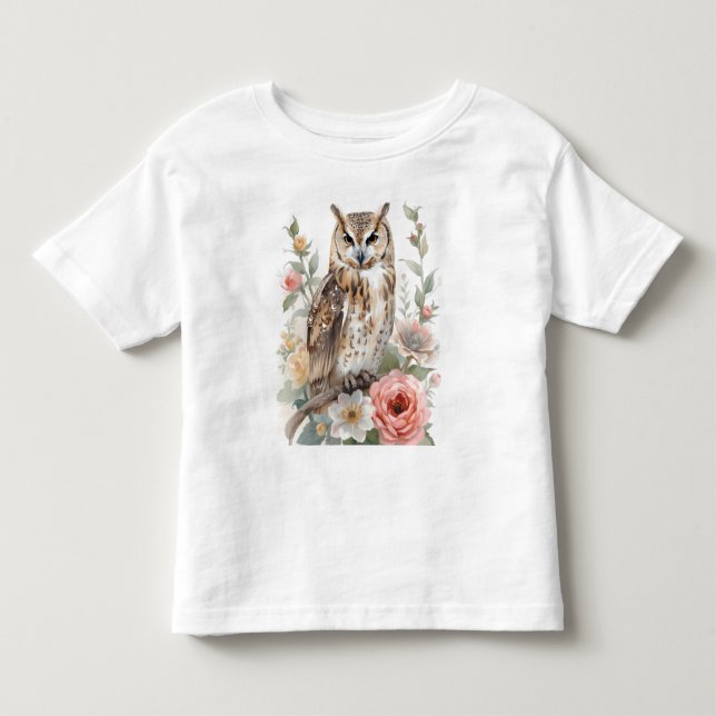 Camiseta Infantil Coruja sussurrante da floresta (Frente)
