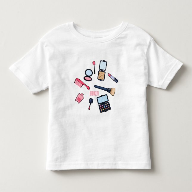 Camiseta Infantil Cosméticos / ilustração de desenho animado (Frente)