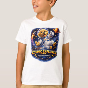 Camiseta Infantil Cosmic Explorer Cachorro Astro