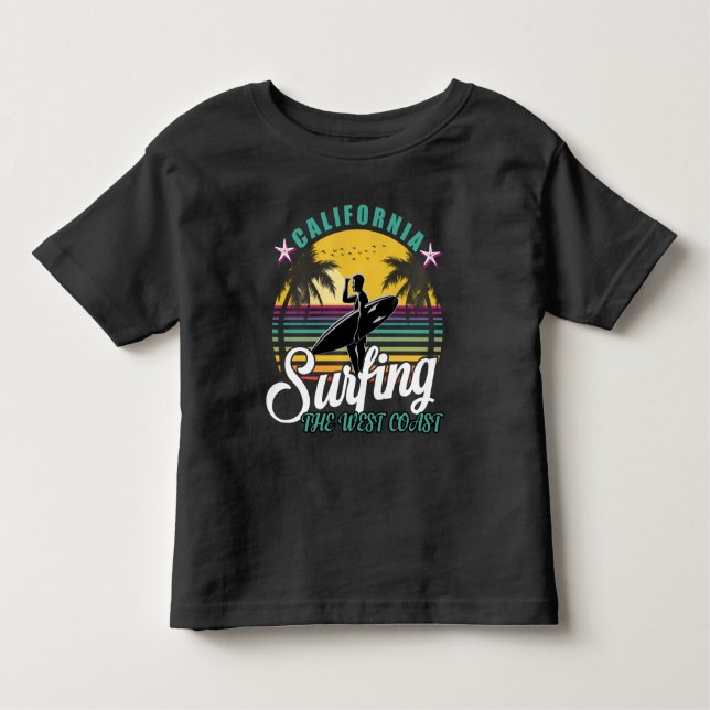Camiseta Infantil Costa Oeste - California Surfing Toddler T-shir (Frente)