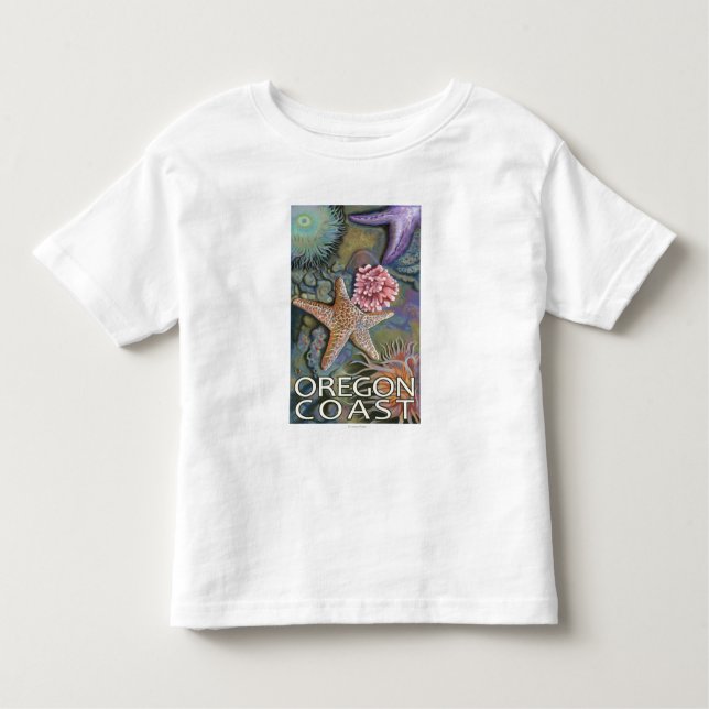 Camiseta Infantil Costa Tidepool de Oregon (Frente)