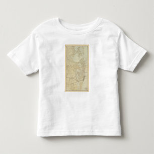 Camiseta Infantil Costeie a seção Tuckerton ao mapa da carta da