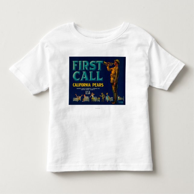 Camiseta Infantil Costela de LabelContra da caixa da pera da (Frente)