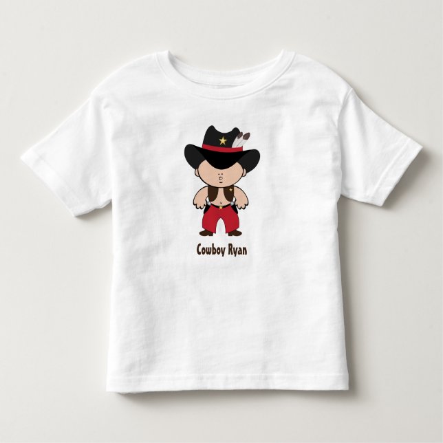 Camiseta Infantil Cowboy com chapéu de xerife T-Shirt (Frente)