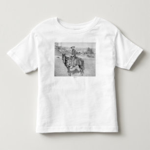 Camiseta Infantil Cowboy em Sua Fotografia de Cavalo, Dakota do Sul