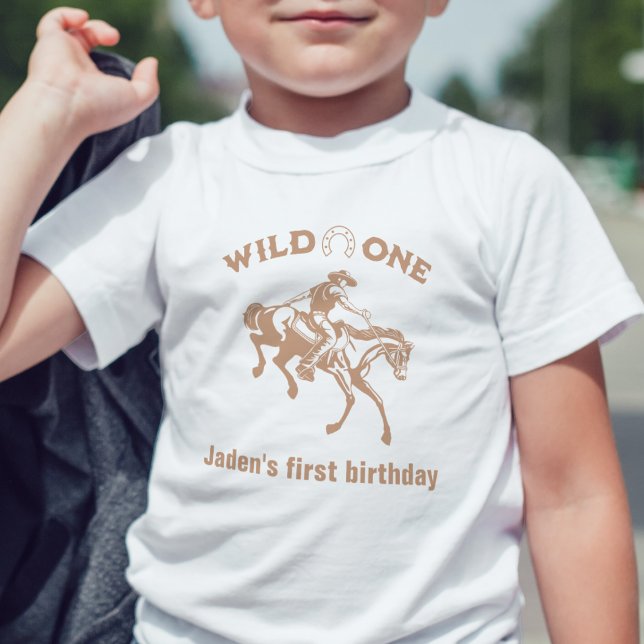 Camiseta Infantil Cowboy Personalizado no Primeiro Aniversário (Criador carregado)
