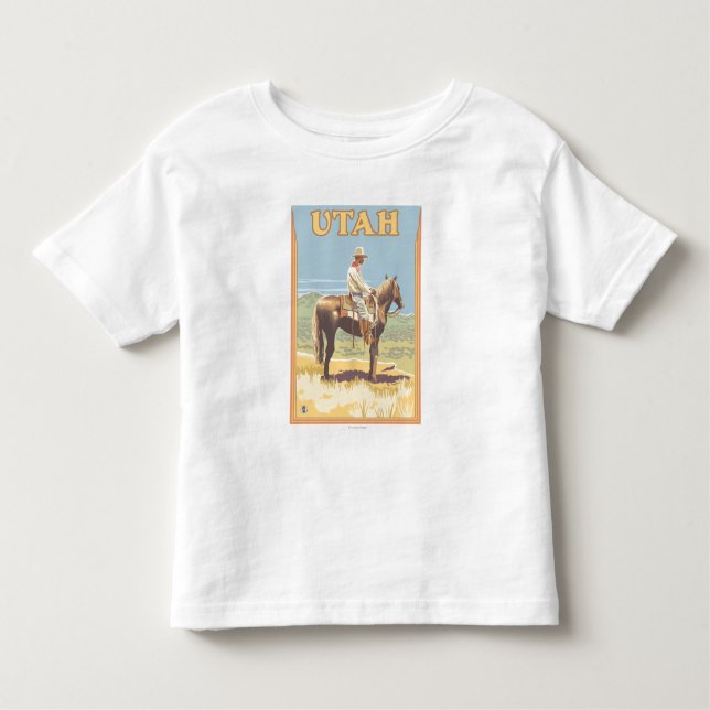 Camiseta Infantil Cowboy (Vista lateral)Utah (Frente)