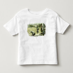 Camiseta Infantil Cowboys americanos branding um vitelo, c.1900 (fot