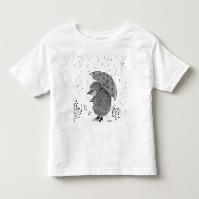 Camiseta Infantil Cozinha Aquarela Porco Chuva Dia Quente (Frente)