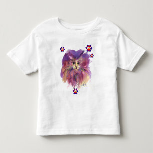 CAMISETA INFANTIL COZINHA RÚPIDA, RETRATO DE GATO KITTY,PAWS COLORI