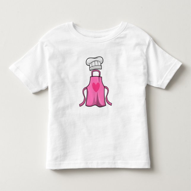 Camiseta Infantil Cozinhar avental e Cozinhar com coração (Frente)