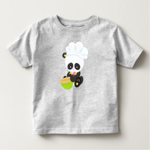 Camiseta Infantil Cozinhar Panda, Baking Panda, Cute Panda, Bowl