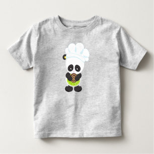 Camiseta Infantil Cozinhar Panda, Panda Baking, Panda Com Biscoito